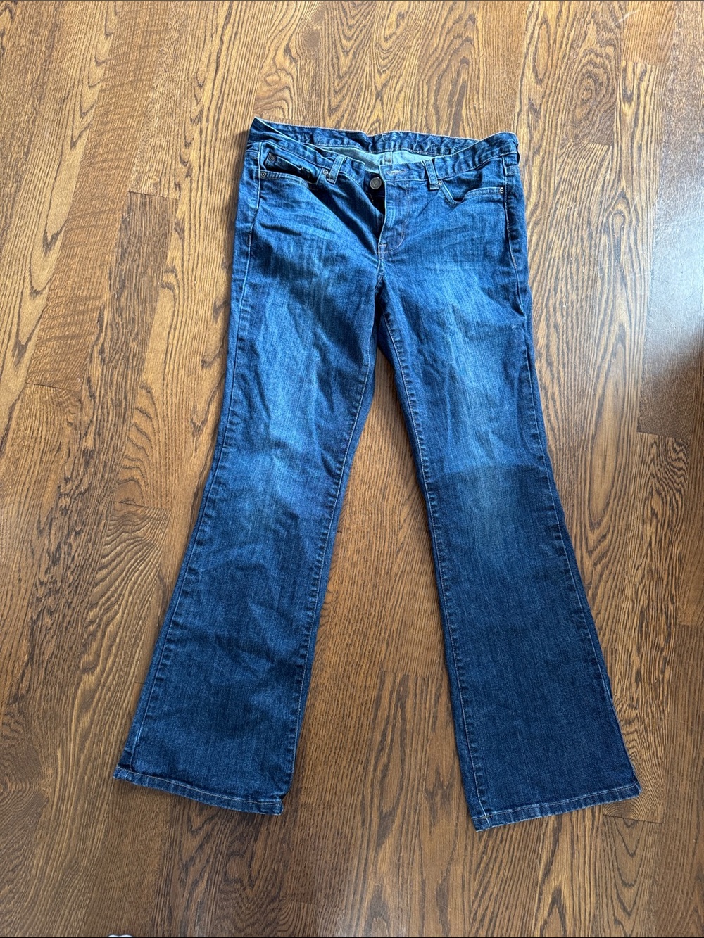 Calvin Klein Blue Flared Wide-Leg Jeans